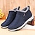 cheap Women&#039;s Sneakers-Women&#039;s Sneakers Boots Snow Boots Plus Size Hiking Boots Daily Solid Color Fleece Lined Booties Ankle Boots Winter Wedge Heel Round Toe Fashion Cute Plush Hiking Satin Loafer Wine Black