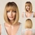 cheap Synthetic Trendy Wigs-Blonde Bob Wig with Bangs - 12&#039;&#039; Short Blonde Wig for Women Natural Look Color Wigs with Bangs Super Soft and Easy to Wear Straight Bob Wig Synthetic Wig for Daily Halloween