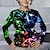 billige drenges 3d t-shirts-Drenge 3D Grafisk Geometrisk Farveblok T-shirt Langærmet 3D-udskrivning Sommer Forår Efterår Sport Mode Gade Polyester Børn 3-12 år udendørs Afslappet Daglig Regulær