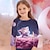 cheap Girl&#039;s 3D T-shirts-Girls&#039; 3D Graphic Cartoon Cat T shirt Tee Long Sleeve 3D Print Summer Fall Active Fashion Cute Polyester Kids 3-12 Years Outdoor Casual Daily Regular Fit