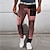 baratos calça masculina estampada em 3d-Xadrez Estampas Abstratas Geometria Casual Homens Impressão 3D Calças Ao ar livre Rua Vestir para trabalhar Poliéster Rosa Azul Verde S M L Cintura Média Elasticidade Calça
