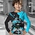 abordables niño 3d camisetas-Chico 3D Geométrico Coche Camiseta Manga Larga Impresión 3D Otoño Invierno Deportes Moda Ropa de calle Poliéster Niños 3-12 años Exterior Casual Diario Ajuste regular