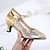 cheap Ballroom Shoes &amp; Modern Dance Shoes-Women&#039;s Modern Shoes Performance Party Evening Prom Glitter Crystal Sequined Jeweled Heel Splicing Cuban Heel Buckle Adults&#039; Silver Gold