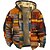 cheap Men&#039;s 3D Hoodies-Mens Graphic Hoodie Color Block Prints Daily Classic Casual 3D Jacket Fleece Outerwear Holiday Vacation Going Hoodies Yellow Red Plaid Winter Grey Wool