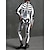 billige Karneval kostymer-Skjelett / Kranium Cosplay kostyme Bodysuits Kattedress for hele kroppen Voksne Herre Dame Ett Stykke Skremmende kostyme Fest Halloween Halloween Maskerade Mardi Gras Enkle Halloween-kostymer