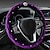 Χαμηλού Κόστους Καλύμματα για Τιμόνι Αυτοκινήτου-κάλυμμα τιμονιού αυτοκινήτου κρύσταλλο στρας βελούδινο αντιολισθητικό τιμόνι για 14,57&quot; (37cm) έως 15&quot; (38cm) τιμόνι