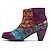 cheap Ankle Boots-Women&#039;s Boots Combat Boots Boho Bohemia Beach Booties Ankle Boots Outdoor Daily Booties Ankle Boots Winter Chunky Heel Round Toe Elegant Vintage Casual PU Loafer Purple