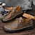 billige Håndlagde sko til herrer-Herre En pedal Retro Håndlagde sko Gange Fritid Daglig Lær Bekvem Ankelstøvler Tøfler Svart Kakifarget Vår Høst