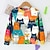 voordelige 3D hoodies en sweatshirts voor meisjes-Voor meisjes 3D Grafisch Tekenfilm Kat Sweatshirt Lange mouw 3D-afdrukken Zomer Herfst Modieus Streetwear Aanbiddelijk Polyester Kinderen 3-12 jaar Buiten Casual Dagelijks Normale pasvorm