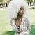 abordables Pelucas sintéticas de moda-pelucas afro de color blanco para mujeres negras peluca sin cola para usar y usar peluca resistente al calor de los años 70 peluca afro sintética para fiesta y disfraz de cosplay pelucas de halloween