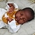 abordables Poupées rénovées-Poupée bébé reborn de 20 pouces, déjà peinte, finie, en peau marron foncé, remi endormi, peinture 3d avec veines visibles