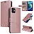 abordables Coques iPhone-téléphone Coque Pour iPhone 15 14 Pro Max Plus Étui Portefeuille Coque à Rabat avec Support Protection complète du corps Emplacement Carte Couleur Unie TPU faux cuir