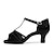 voordelige Latin dansschoenen-Dames Latin schoenen Prestatie Voor Binnen Professioneel Hakken Cuba-hak Open teen Gesp T-riempjes Geel Bruin Zwart Goud