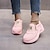 billige Sneakers til kvinder-Dame Kondisko Slip-Ons Pink Plus størrelse Forhøjende Sko Daglig Helfarve Sommer Lynlås Flade hæle Rund Tå Afslappet Komfort PU Hjemmesko Sort Hvid Lyserød