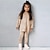 abordables Ensembles pour filles-Ensemble sweat à capuche et pantalon de survêtement Ensemble 2 Pièces Bébé Fille Couleur unie Col ras du cou manche longue Sportif Extérieur 3-7 ans Automne Champagne