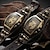 cheap Mechanical Watches-Cool Men Style Automatic Mechanical Analogue Watch Steam Punk Rock Gothic Leather Strap Black Brwon Watch Bullet Hollow-carved Design
