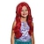 abordables Perruques de déguisement-Perruque de princesse Ariel petite sirène pour filles, perruques de fête cosplay rouges