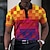 tanie męskie polo zapinane na guziki-Męskie Koszulka polo Polo z klapami Zapinane na guziki koszulki polo Koszula golfowa Wzór 3D Wzory graficzne Wieczorne Czarny Czerwony Niebieski Fioletowy Pomarańczowy Na zewnątrz Ulica Krótkie rękawy