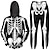 cheap Anime Tracksuit Set-Halloween Skull Skeleton Outfits Hoodie Tracksuit Anime 3D Graphic For Couple&#039;s Men&#039;s Women&#039;s Adults&#039; Halloween Carnival Masquerade 3D Print Casual Daily