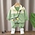 cheap Sets-3 Pieces Toddler Boys Jacket &amp; Pants Outfit Color Block Letter Long Sleeve Zipper Cotton Set Outdoor Fashion Cool Daily Spring Fall 3-7 Years Green Gray