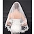 ieftine Voal de Nuntă-voal de nuntă cu două niveluri din dantelă cu aplicații din dantelă de 37,4 inchi (95 cm)