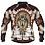 billiga 3D-tröjor för män-grafisk luvtröja herr native american zip sweatshirt raglan daily etnic casual animal wolf prints sweatshirts blå brun grön långärmad designer bomull