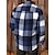 cheap Flannel Shirts-Men&#039;s Black Wine Blue Long Sleeve Lapel Spring &amp;  Fall Daily Wear Going out Clothing Apparel