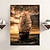 preiswerte Landschaftsdrucke-Landschaft Wandkunst Leinwand schwarz Segelboot Wellen Drucke und Poster Bilder dekorative Stoffmalerei für Wohnzimmer Bilder ohne Rahmen