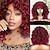 abordables Pelucas sintéticas de moda-pelucas afro rizadas rojas largas para mujeres negras peluca de vino ondulada esponjosa con flequillo peluca hinchable grande rizada rizada afro para uso diario