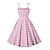 preiswerte Historische &amp; Vintage-Kostüme-Retro Vintage 1950s Intensives Rosa Swing-Kleid Flare-Kleid Damen Kariert Gingan Maskerade Freizeitskleidung Verabredung Kleid