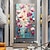 お買い得  花/植物画-手作り油絵キャンバス壁アートの装飾オリジナルの花の絵画抽象的な花の風景画家の装飾用ストレッチフレーム付き/インナーフレームなし絵画