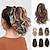 cheap Ponytails-Ponytail Extension Claw Clip in Ponytail Hair Extensions 10 Inch Short Curly Ponytail Natural Wavy Synthetic Hairpiece for Women Daily Use - Chestnut Brown with Beach Blonde Highlights