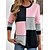 cheap Tees &amp; T-shirts-Women&#039;s T shirt Tee Pink Print Color Block Daily Weekend Long Sleeve Round Neck Basic Regular Fit Painting Fall &amp; Winter