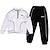 cheap Sets-2 Pieces Sets Kids Boys Tracksuits Outfit Letter Stripe Long Sleeve Zipper Set Sports Daily Fall Winter 7-13 Years White