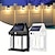 billiga Utomhuslampetter-led solenergi vägglampa rörelsesensor trädgårdsljus skymning till gryning utomhusbelysning ip65 vattentät svart och vit dubbelfärg trädgårdslandskap juldekoration varmt ljus