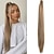 זול קוקו-28 אינץ&#039; קליפס בסיומת קוקו עוטפת שיער סינטטי עם זנב פוני ארוך ישר לנשים בצבע בלונד עם הדגשות זהב חיוור