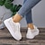 ieftine Adidași de Damă-Pentru femei Adidași Papuci din Pânză Adidași cu platformă Pantofi albi În aer liber Zilnic Culoare solidă Împletit Vară Dantelă Platformă Vârf rotund Casual Boemia minimalism Tenis Plimbare Plas