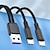 abordables Cables para móviles-1 paquete Cable de carga múltiple 66W 3,9 pies Extensión USB 5 A Cable de Carga Carga rápida Alta transferencia de datos nailon trenzado Duradero 3 en 1 Para Macbook iPad Samsung Accesorio para