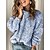 cheap Sweaters &amp; Cardigans-Women&#039;s Pullover Sweater Jumper Ribbed Knit Knitted Crew Neck Polka Dot Daily Holiday Stylish Casual Fall Winter Blue Gray S M L / Long Sleeve
