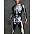 billige Karneval kostymer-Skjelett / Kranium Cosplay kostyme Bodysuits Kattedress for hele kroppen Voksne Herre Dame Ett Stykke Skremmende kostyme Fest Halloween Halloween Maskerade Mardi Gras Enkle Halloween-kostymer