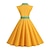 cheap Party Dresses-Women&#039;s Button Print Vintage Dress Midi Dress Elegant Polka Dot Lapel Sleeveless Office Date Spring Fall Black Yellow