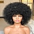 tanie Peruki najwyższej jakości-krótka peruka afro z grzywką dla czarnych kobiet afro perwersyjne kręcone peruki lata 70. premium syntetyczna duża peruka afro