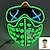 abordables Novedades-Nueva máscara verde led luminosa, máscara de terror con luz de neón, decoración de fiesta de halloween, máscaras brillantes, accesorios para disfraces de festival