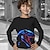 billige drenges 3d t-shirts-Drenge 3D Grafisk Dyr Dinosaurus T-shirt Langærmet 3D-udskrivning Efterår Vinter Sport Mode Gade Polyester Børn 3-12 år udendørs Afslappet Daglig Regulær