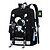 abordables Mochilas-Hombre Mujer niños mochila Mochila Escolar mochila Escuela Diario Personajes Nailon Ajustable Gran Capacidad Impermeable Cremallera Negro y Rojo Negro y Azul Negro