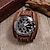 cheap Quartz Watches-Men Quartz Watch Casual Date Genuine Leather Watch