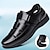 cheap Men&#039;s Sandals-Men&#039;s Sandals Leather Shoes Leather Sandals Fishermen sandals Comfort Shoes Casual Daily PU Breathable Magic Tape Black Brown Summer