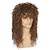 tanie Peruki kostiumowe-80 s peruki dla kobiet mężczyzn długie brązowe rocker peruka 80 s opaska do włosów peruka heavy metal kostium peruka