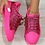 Χαμηλού Κόστους Γυναικεία Sneakers-Γυναικεία Αθλητικά Παπούτσια Χωρίς Τακούνι Ροζ Μεγάλα Μεγέθη Παπούτσια φαντασίας Πάρτι Καθημερινά Συμπαγές Χρώμα Κορδόνια Επίπεδο Τακούνι Στρογγυλή Μύτη Μοντέρνα Καθημερινό PU