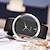 cheap Quartz Watches-Round Pointer Quartz Watch Minimalist Clear Dial Novelty Wristwatch With Leather Watchband For Women Men